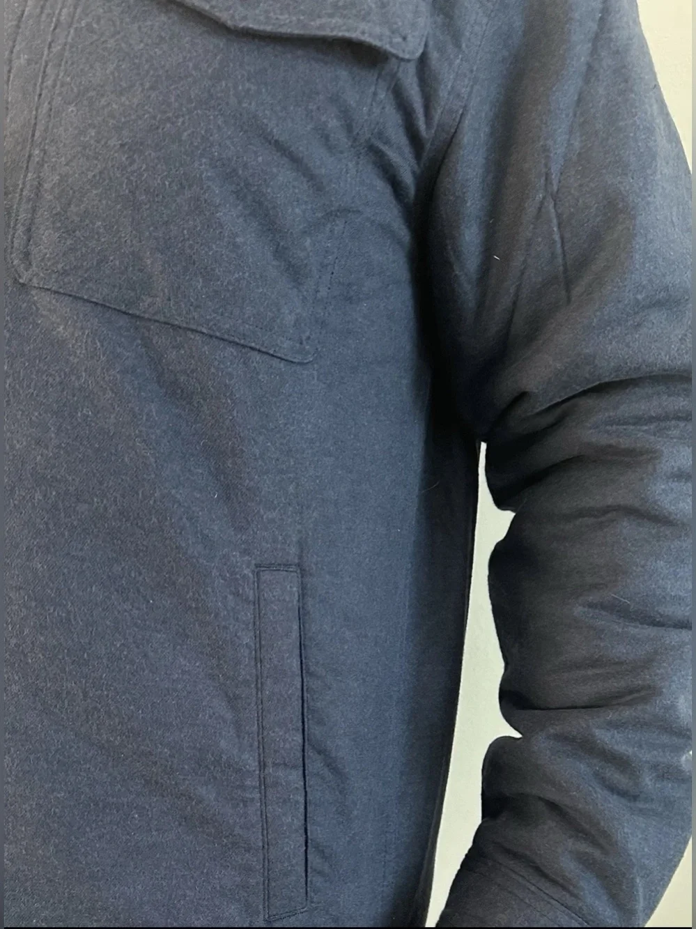 Patagonia Men Insulated Fjord Flannel Shirt Jacket Navy Sz Small
